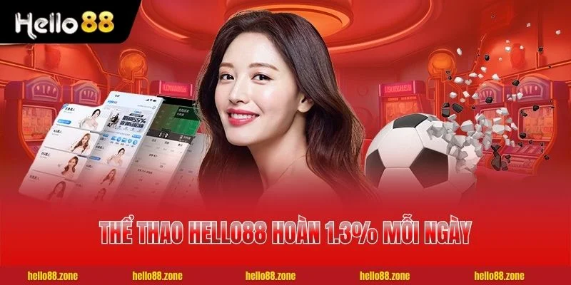 Thể Thao HELLO88 hoàn 1.3% mỗi ngày